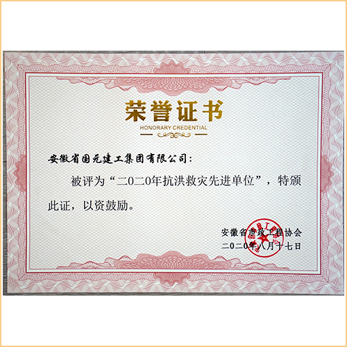 2020年抗洪救灾先进单位 