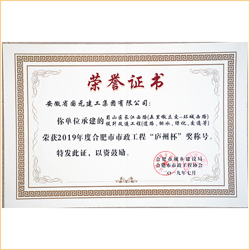 2019合肥市市政工程庐州杯 